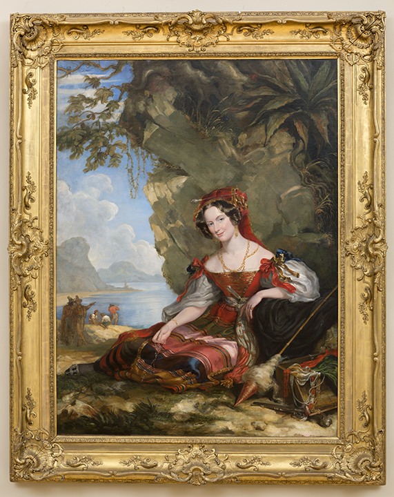 Portrait of Lady Caroline Montagu in Byronic Costume painting by George Hayter