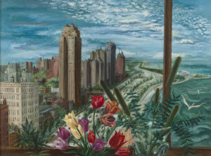 Chicago skyline painting