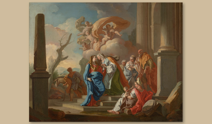 oil painting of the visitation