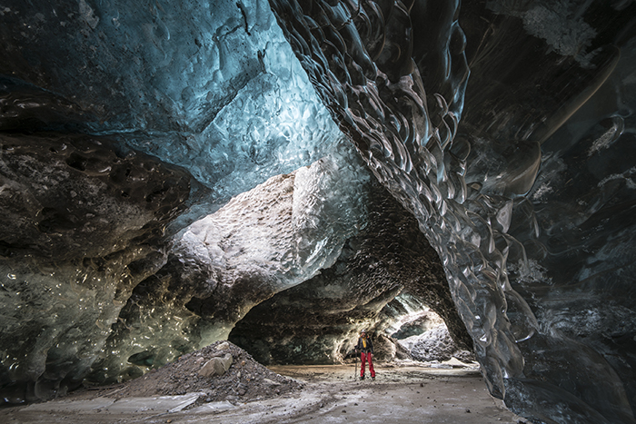 Old Crystal Cave, Svinafellsjokull, South East Iceland, Dec. 2017, photograph on aluminium, courtesy of the artist.