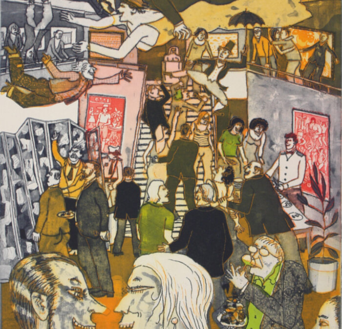 Night of the Artists, 1986, color intaglio, 21 x 14 7/8 in.,gift of the Wisconsin Foundation for the Arts (1986 Governor's Award in Support of the Arts), 1986.73