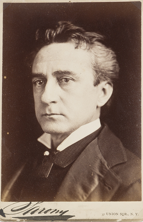 Napoleon Sarony (Canadian, active in Great Britain, 1821–1896), Edwin Booth, 1882, albumen silver print, 5 13/16 x 4 1/16 in., gift of D. Frederick Baker from the Baker/Pisano Collection, 2017.27.2