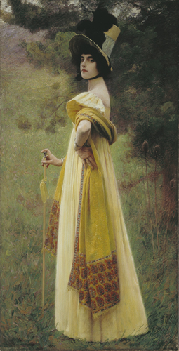 Charles Sprague Pearce (American,1851-1914), The Shawl, ca. 1895-1900, oil on canvas, 81 x 42 in., Art Collections Fund and Elvehjem Museum of Art Membership Fund purchase, 1985.2.